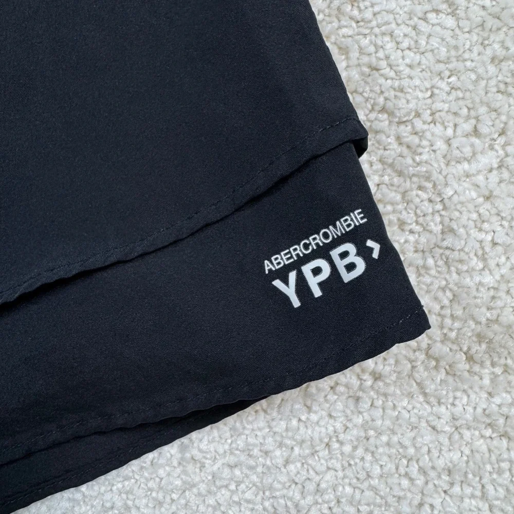 Abercrombie Kids YPB Shorts Girls 13/14 Black Active Double Layer Running